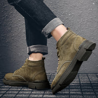 Plush Martin Boots Men's Trend Retro All-Match Tooling Boots