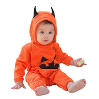 Halloween pumpkin hooded jumpsuit