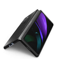 Folding Screen Carbon Fiber Pattern Anti-fall Mobile Phone Case