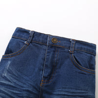 Black Long T-Shirt Blue Jeans Children's Suit