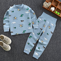 Children's High Waist Belly Protective Pants Set
