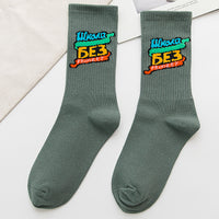 Lettered breathable tall socks