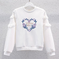 Round Neck Long Sleeve Children And Teens' Wear Girl Spring And Autumn Two Piece Set
