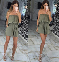Wrapped chest strapless sexy jumpsuit