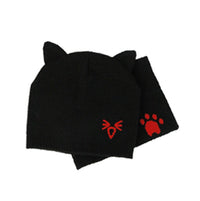 Set Warm Baby Hat Scarf Knitted Protect Ear Baby Boys Girls Hat Winter Beanie Scarves Suits Cartoon Cat Newborn