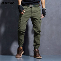 Men's slim solid color trousers