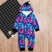 Dinosaur Hooded Long Sleeve Jumpsuit