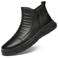 Men's warm first layer cowhide shoes