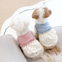 Warm And Cute Small Scarf Floral Bubble Skirt Vest
