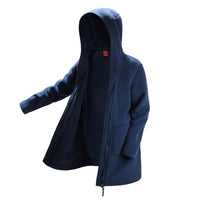 Mid long fleece jacket with hood
