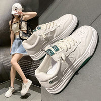 Spring And Autumn Flat Platform White All-matching Casual Sports White Shoes Board Shoes