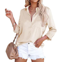 European And American Women's Clothing Spring Long Sleeve V-neck