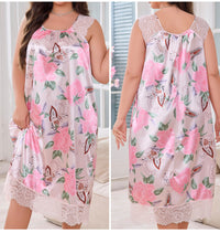 New Womens Ice Silk Short Sleeve Nightdresscasual And Romantic Loungewear