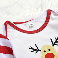 Deer head letter print long-sleeved bodysuit