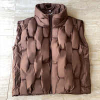 Fried Street Stand Collar Down Women's Cotton Vest