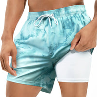 European And American Swimming Trunks Beach Pants Two-in-one Men's Anti-embarrassment