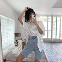 Five-point pants high waist jeans stretch denim shorts
