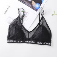 Sling lace mesh bra