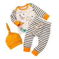 Autumn Pants Suit Yellow Pullover Thin Long-sleeved Three-piece Children's Wear