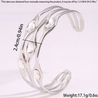 Zircon-encrusted Multi-layered Personalized Open C-shaped Wide Bracelet