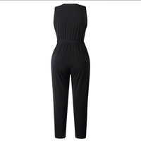 Lace lace-up pocket female jumpsuit