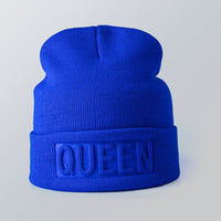 Solid color embossed knitted hat