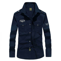 Solid Color Loose Long Sleeves Pocket Shirt