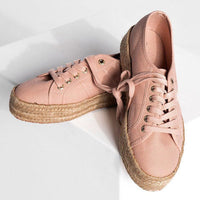 Straw platform casual shoes