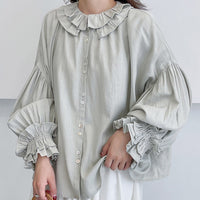 Artistic Retro Cotton-Linen Shirt Womens New Season Style