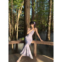 Elegant Purple Mermaid Dress For Women