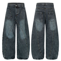 Women's Worn Looking Washed Out Wide Leg Jeans