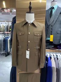Slim-fit Zhongshan Suit Navy Blue Men's Suit Two-piece Suit