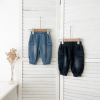 Korean Style Pants Trendy Stitching Cargo Jeans