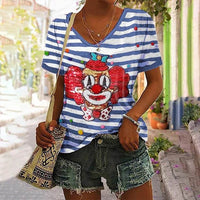 Ladies New V-neck Short-sleeved Top
