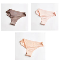 Underwear Women's Ice Silk Seamless Low Waist  One Piece Large Size Cotton Briefs