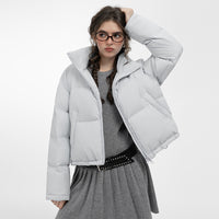 Womens Short Stand-collar Winter Down Jacket