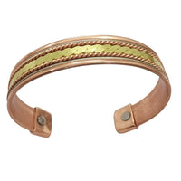 Woven Fried Dough Twists Simple Retro Women's Health Care Magnetic Electroplating Open Bracelet