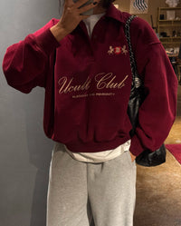 Women's Letter Embroidered Pullover Top