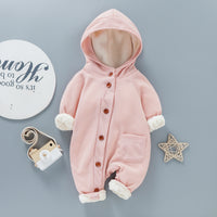 Boys' Overall Autumn And Winter Button Hooded