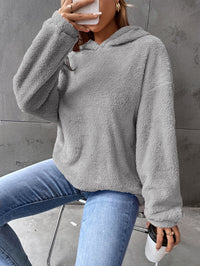 Women's Simple Fashion Hooded Double-sided Velvet Loose Long Sleeve Sweatershirt