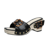 Plus Size Trend Platform Wedge Sandals Rivet
