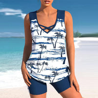 Skirt Style Belly Covered Boxer Pants Large Size Swimsuit