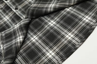 Fashion Plaid Hooded Short Sleeve Shirt Men