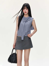 Ice Silk Knitted Vest Shawl Sleeveless Loose Top