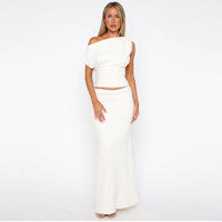 Figure-hugging Sheath-style Skirt And Top Two-piece Set