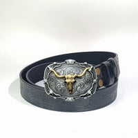 American West Cowboys Vintage Engraving Buckle Belt