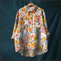 Graffiti Printing Lapel Single Breasted Long Sleeve Shirt