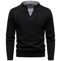 American Retro Fake Two-piece V-neck Dotted Sweater