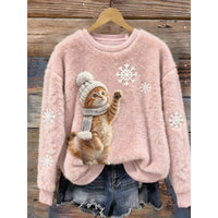 Cross-border Women's Clothing Amazon Independent Station Autumn And Winter Christmas Cute Hooded Sweatshirt Flannel Women's Long-sleeved Shirt