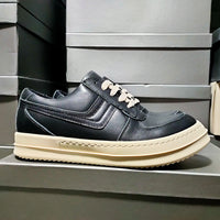 Men's Low-top Calfskin Platform Lace-up Shoes